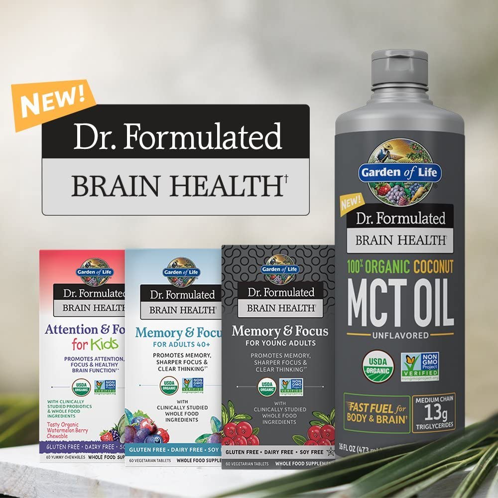 Garden of Life Dr. Formulated Brain Health 100% Organic Coconut MCT Oil 32 fl oz Unflavored, 13g MCTs, Keto & Paleo Diet Friendly Body & Brain Fuel, Certified Non-GMO Vegan & Gluten Free, Hexane-Free جاردين اوف لايف ، زيت م س ت من جوز الهند العضوى 100%، لصحة المخ ووقود سريع للجسم والمخ ، 946 مل - Image 7