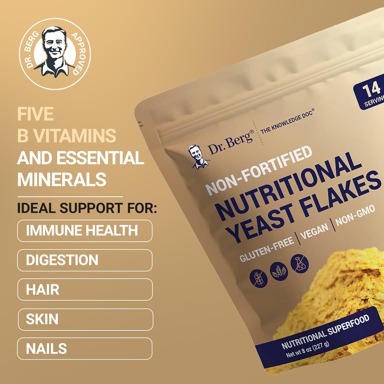 Dr. Berg Premium Nutritional Yeast Flakes | Non-Fortified Natural B Vitamins | 227 gm - Image 5