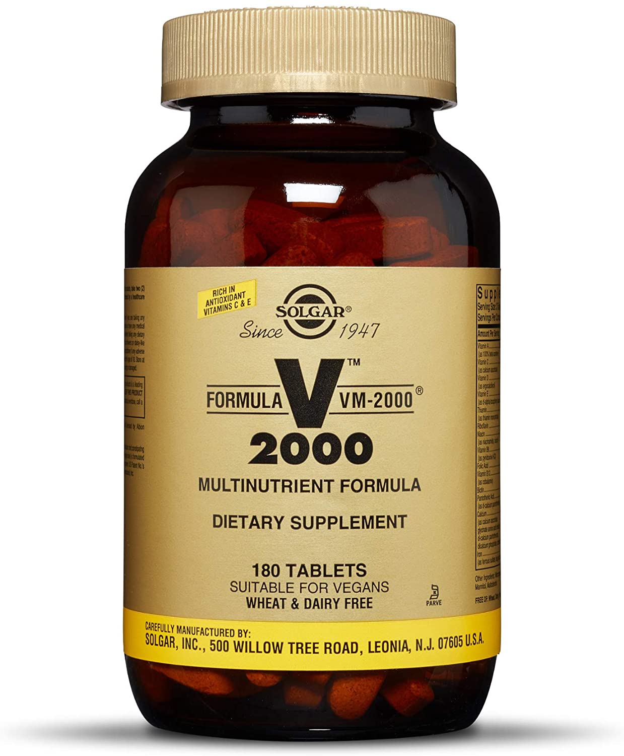 Solgar Formula VM-2000 , 180 Tablets سولجار فيتامينات و معادن متعددة ، يمدك بإحتياجاتك اليوميه من الزنك وفيتامين ج وفيتامين ھ ، 180 حباية