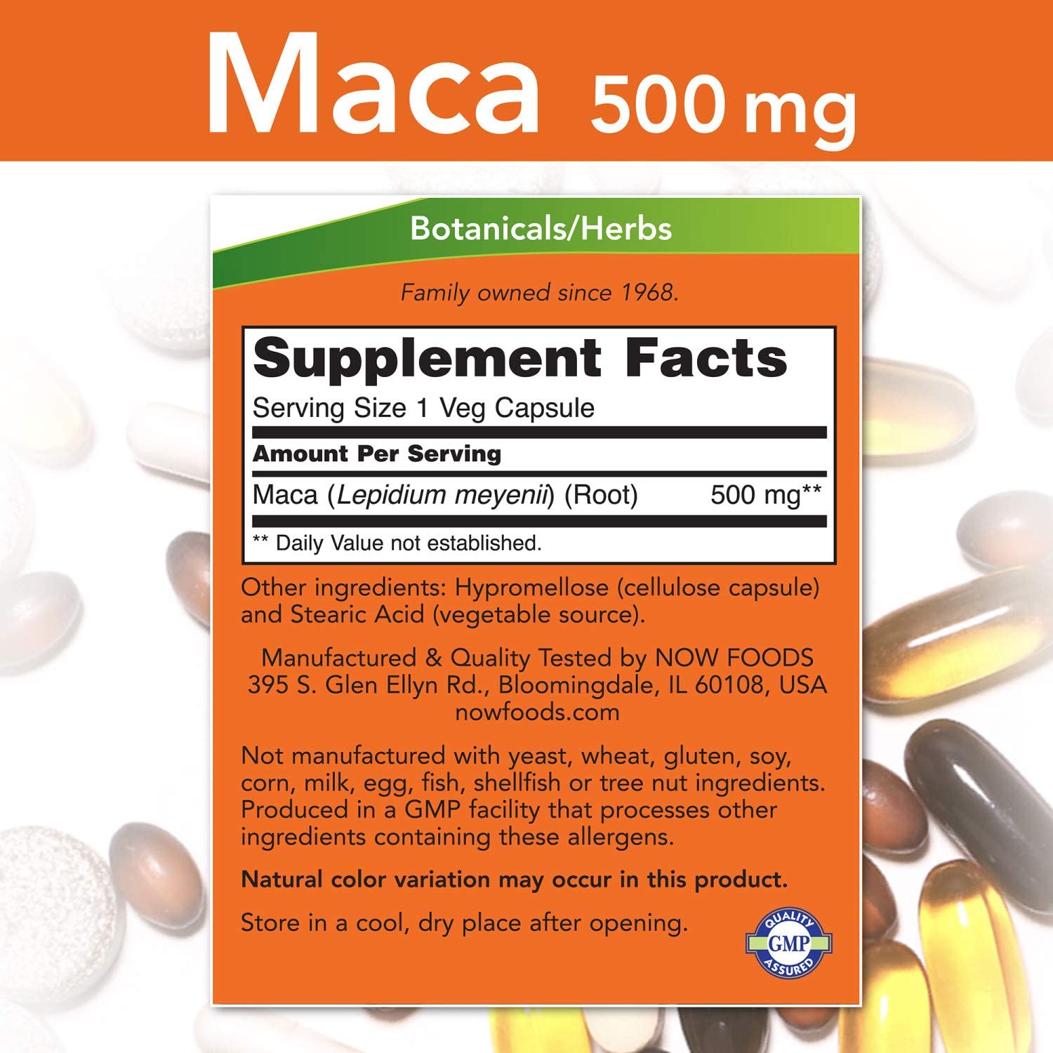 NOW Maca (Lepidium meyenii) 500 mg, For Men and Women, Reproductive Health*, 250 Veg Capsules ناو ، ماكا 500 مجم للرجال والنساء ، لتحسين الصحة الجنسية والصحة الإنجابية ، 250 كبسولة نباتية - Image 6