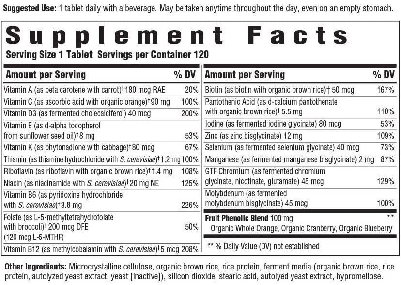 MegaFood, Men Over 55 One Daily, Supports Optimal Health and Wellbeing, Multivitamin and Mineral Dietary Supplement, Vegetarian, 120 Tablets ميجا فود وان ديلى فيتامينات و معادن متعددة للرجال فوق ال 55 عام 120 حباية - Image 6