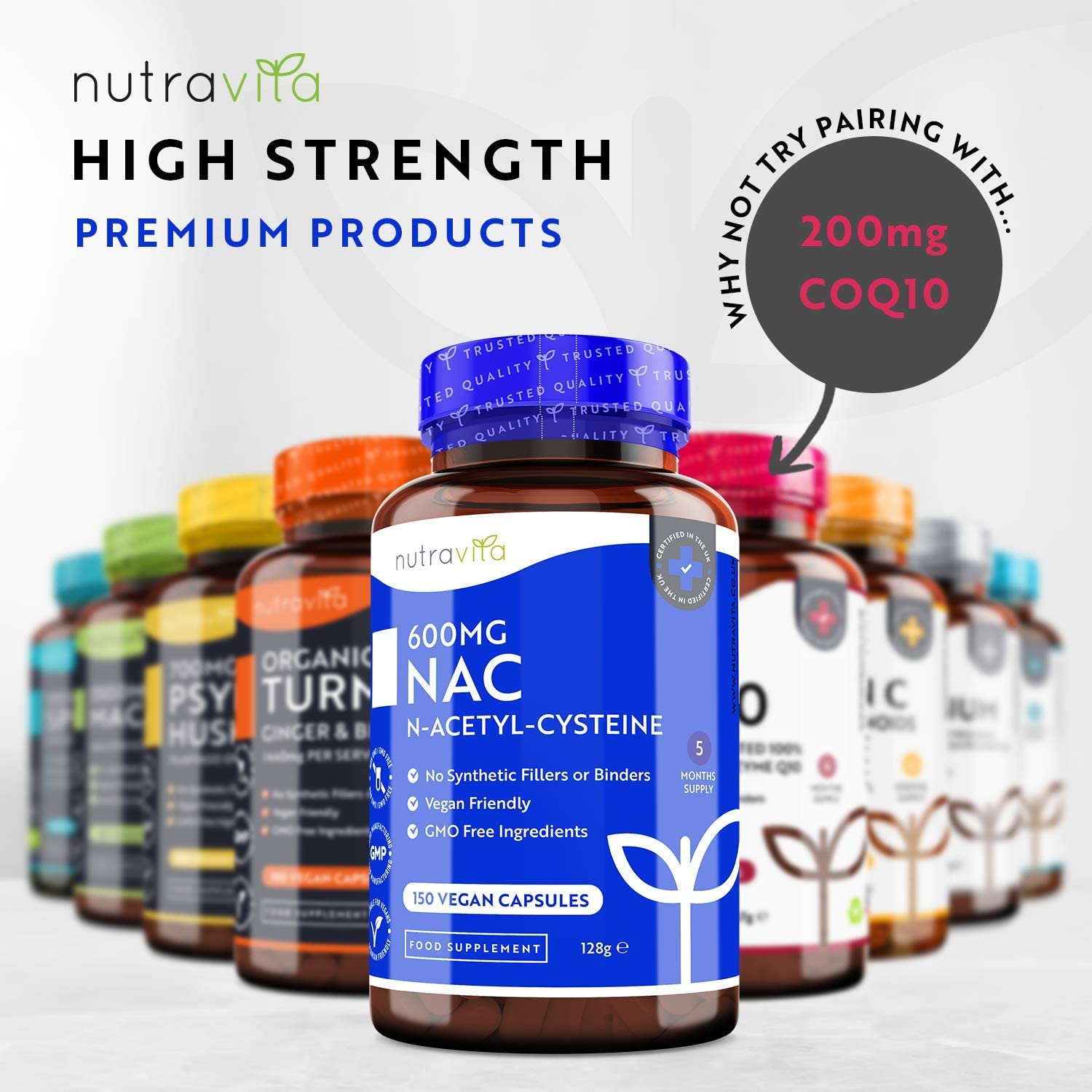 Nutravita NAC N-Acetyl-Cysteine 600mg,150 Capsules ان _أسيتيل سيستايين 600 مجم، 150 كبسولة - Image 5
