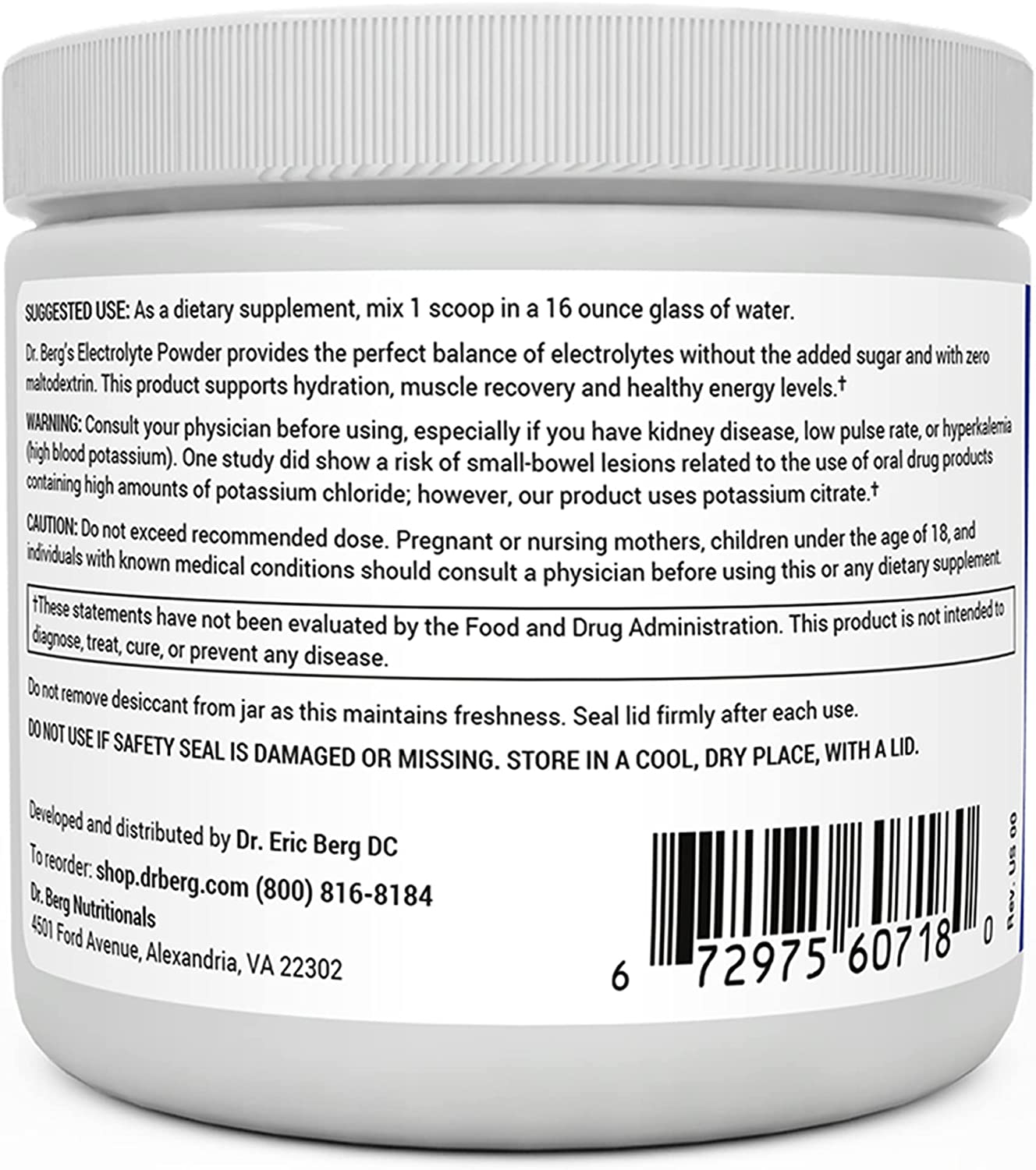 Dr. Berg's Electrolyte Powder, High Energy, Replenish & Rejuvenate Your Cells, 50 Servings دكتور بيرج، مسحوق الألكتروليت الأصلى، الغنى بالعناصر المعدنية لزيادة إنتاج الطاقة و حفظ توازن العناصر فى الخلايا ،بطعم اليوسفى الطبيعى العضوى الرائع، 50جرعة - Image 5