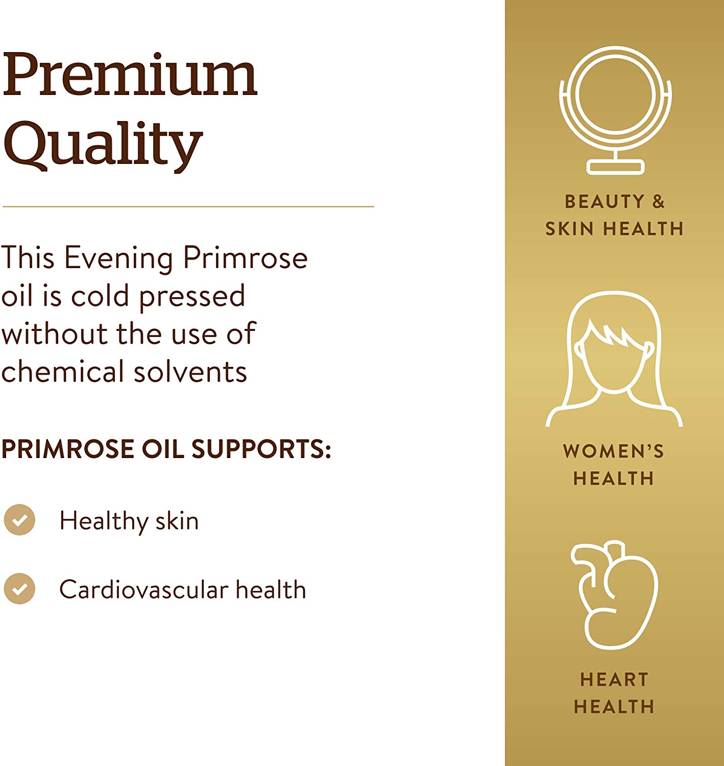 Solgar Evening Primrose Oil 1300 mg 60 Softgels - Promotes Healthy Skin & Cardiovascular Health - Nutritional Support for Women - Non-GMO Gluten Free Dairy Free - 60 Servings - Image 4