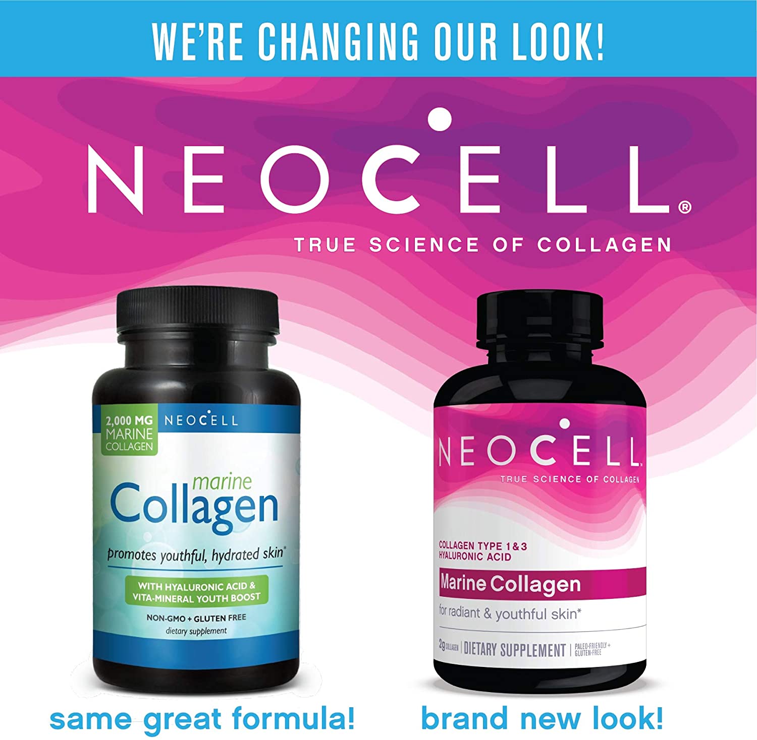 Neocell Marine Collagen, 120ct Collagen Pills with Hyaluronic Acid, Vitamin C, Magnesium, B6, B12, Zinc, and Protein, Hydrates Skin (Packaging May Vary) كولاجين بحرى (كولاجين 1 ،3) + حمض الهالورونيك وفيتامين ج وفيتامين ب6 وفيتامين ب12، لصحة الجلد والشعر ، 120 كبسولة - Image 8