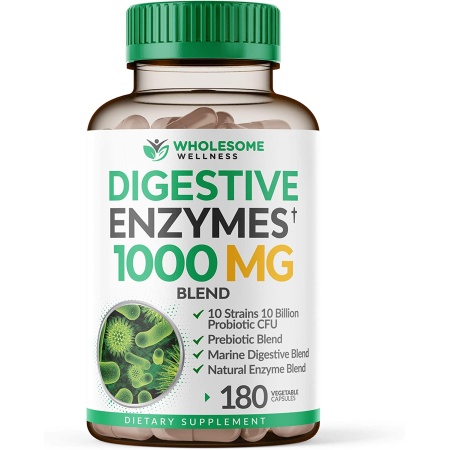 Wholesome Wellness, Digestive Enzymes 1000MG, 180 Capsules