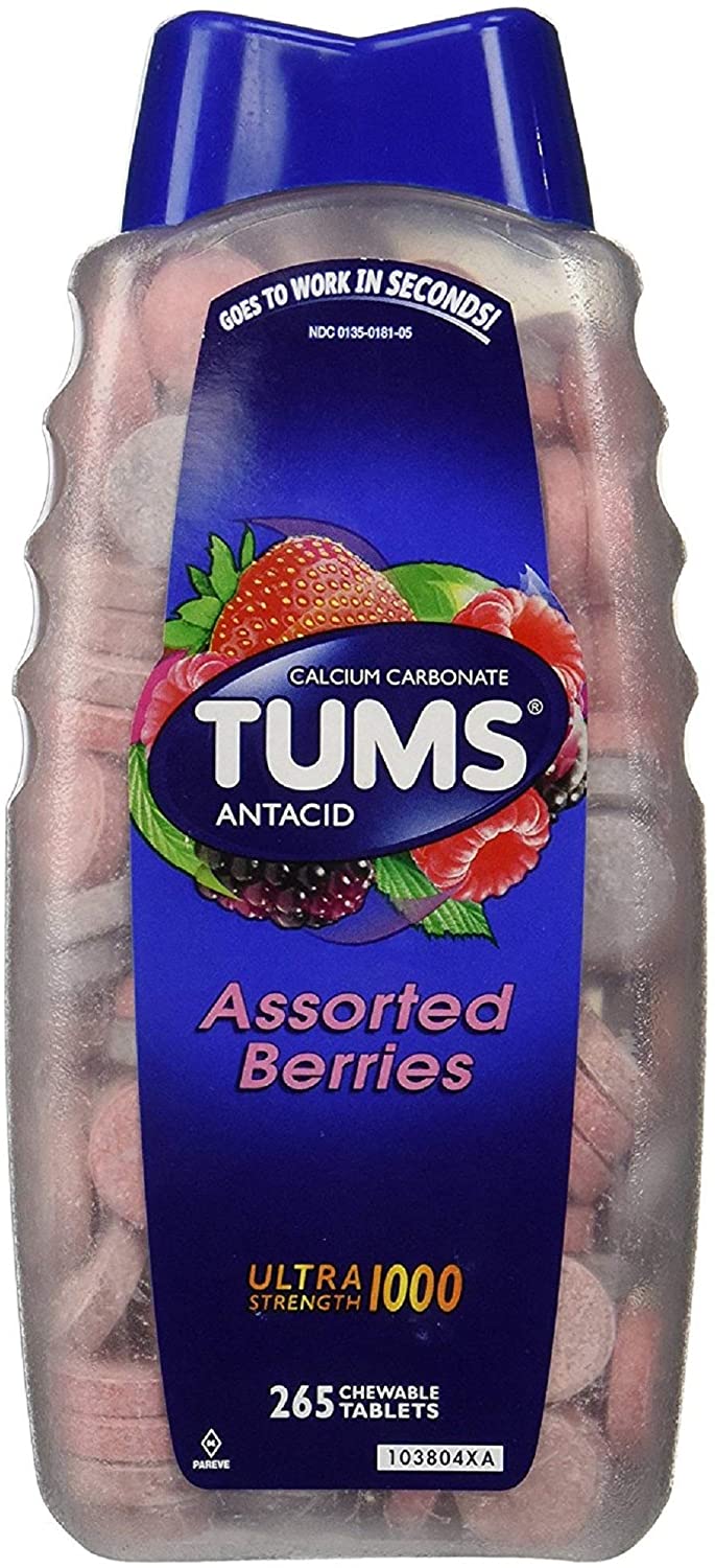 Tums Ultra Strength 1000 Antacid Chewable Tablets | Heartburn Relief | 265 Chewable Tablets
