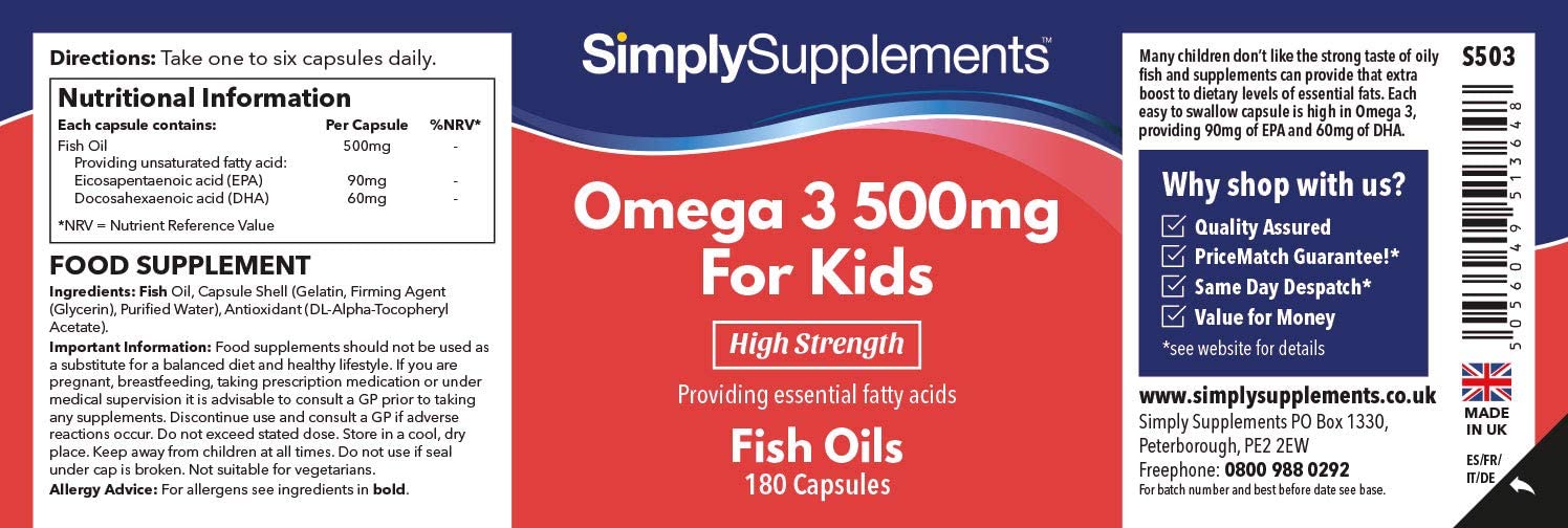 Simply Supplements Pure Omega 3 ingredients