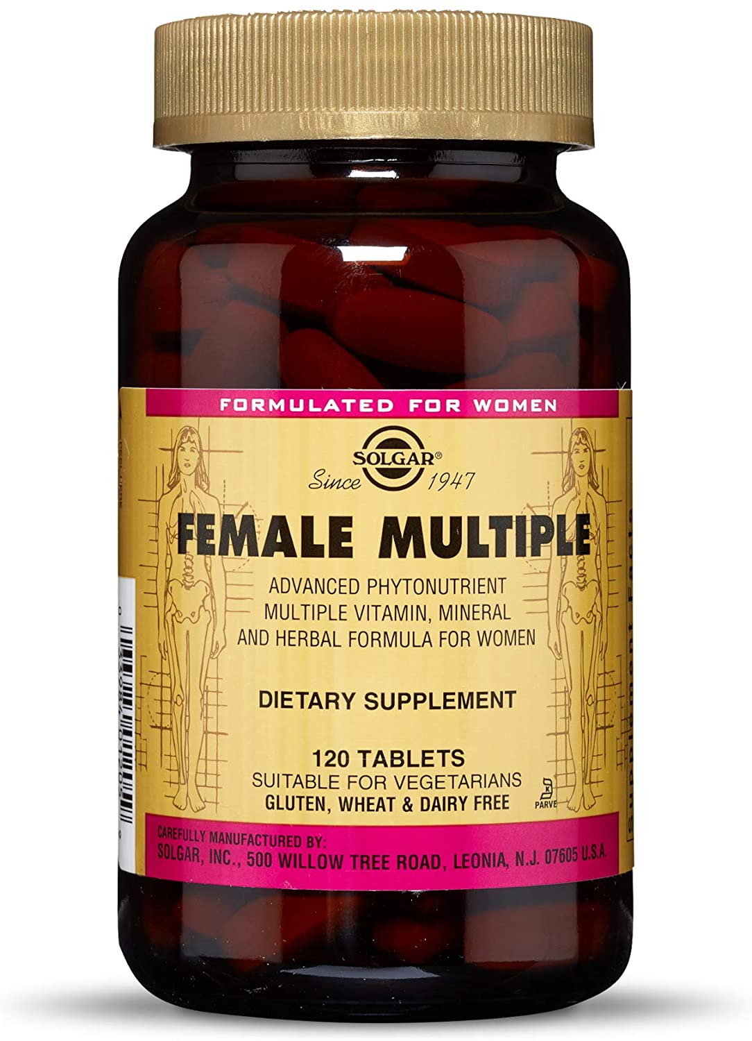 Solgar Female Multiple - Multivitamins and Multiminerals for Women, 120 Tabletsسولجر فيتامينات و معادن متعددة للنساء ، 120 حباية