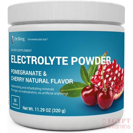 Dr. Berg's Electrolyte Powder, High Energy, Replenish & Rejuvenate Your Cells, 50 Servings دكتور بيرج، مسحوق الإلكتروليت الأصلى، الغنى بالعناصر المعدنية لزيادة إنتاج الطاقة و حفظ توازن العناصر فى الخلايا ،بطعم الرمان الطبيعى العضوى الرائع، 50جرعة