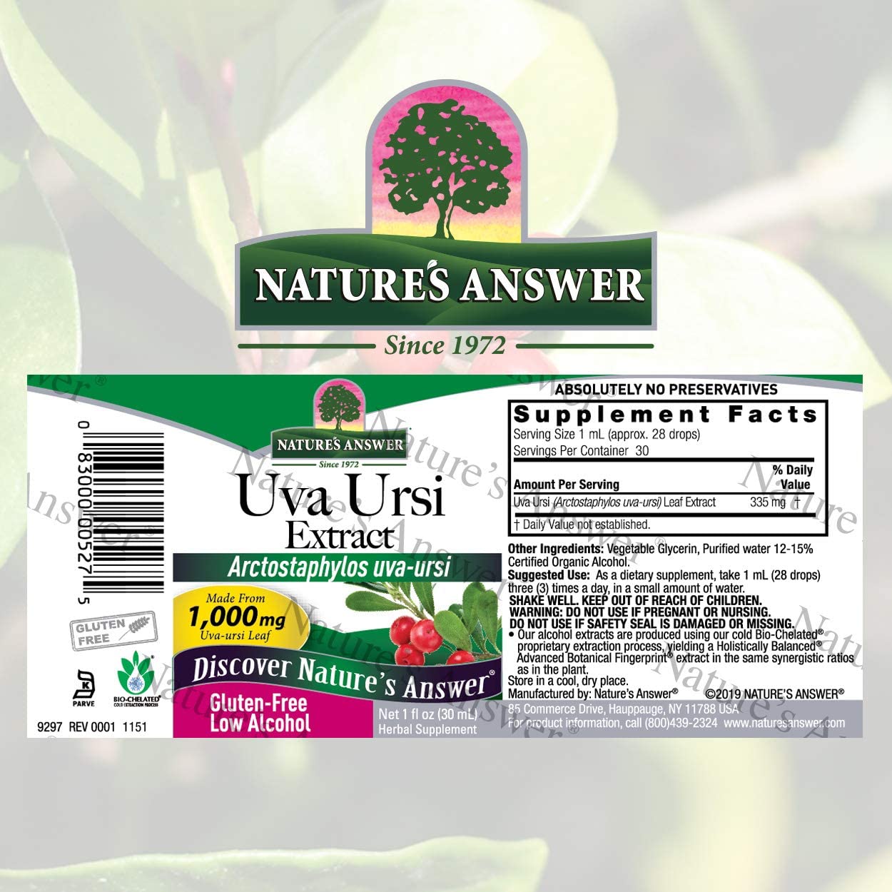 Nature's Answer Uva Ursi Leaf Liquid Drops with Organic Alcohol, 1-Fluid Ounce | Promotes Urinary Tract Health | UTI Relief | Natural Kidney Detox - Image 7