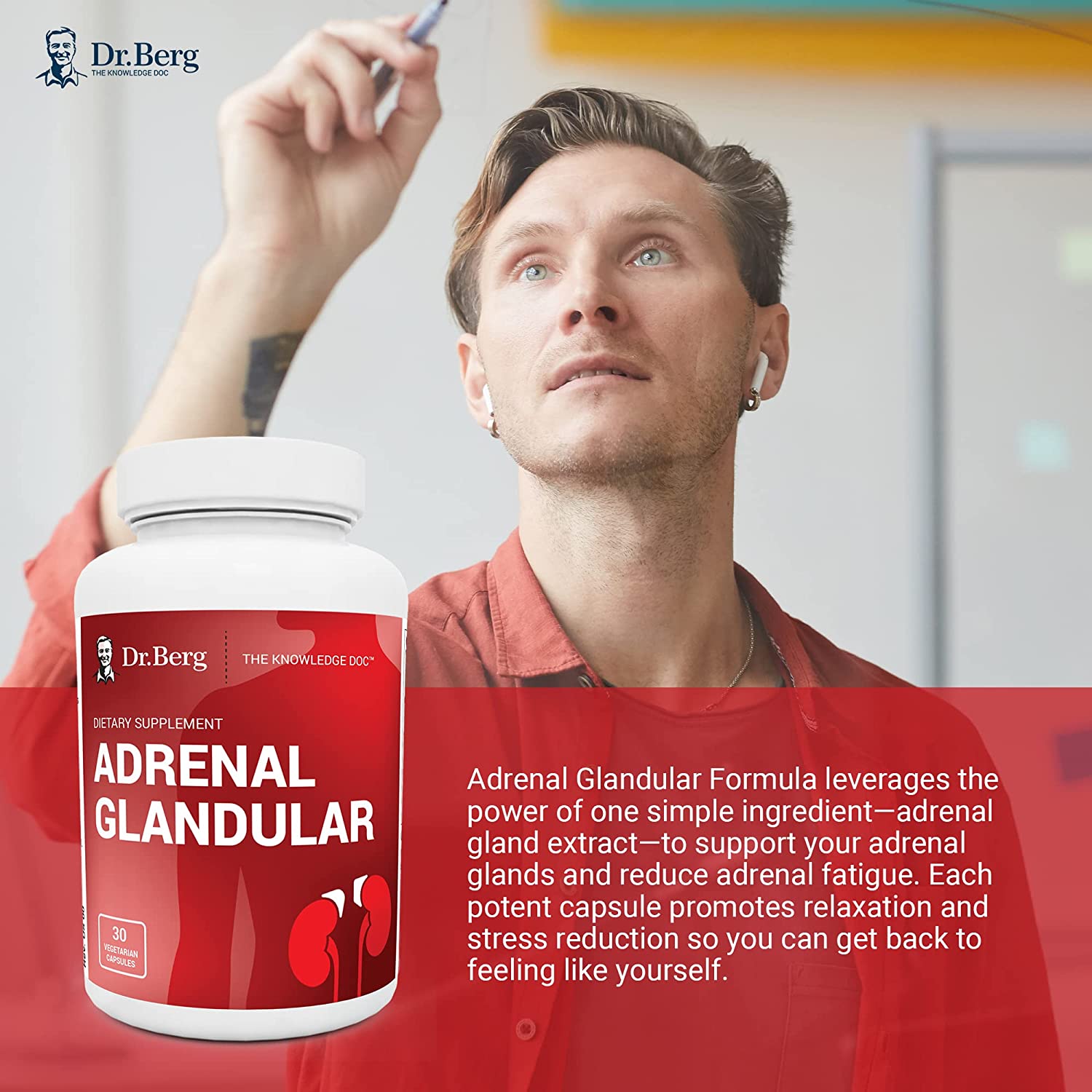 Dr. Berg Adrenal Glandular | Premium Grass-Fed Adrenal Support | 60 Capsules - Image 2