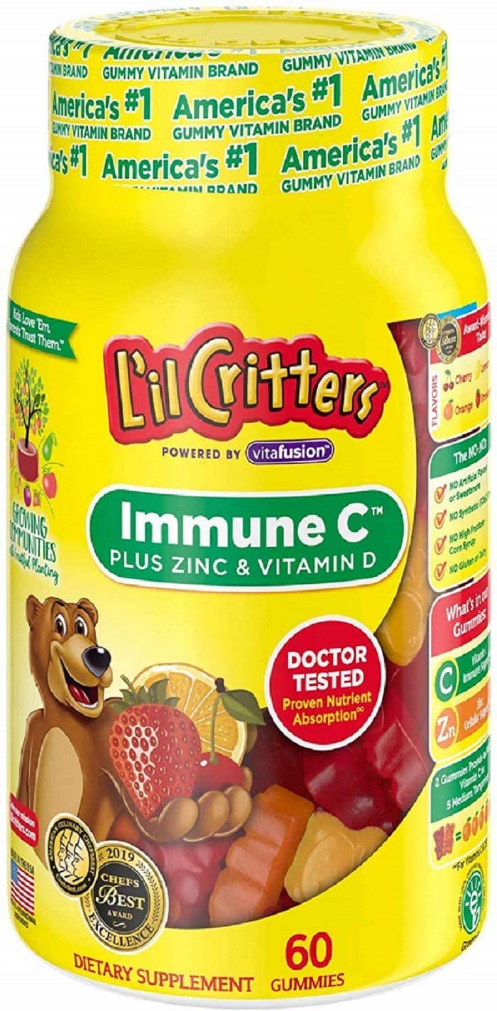 L'il Critters Gummies Immune C Plus Zinc and Vitamin D 60 Ea خليط المناعة للأطفال ، لصحة الجهاز المناعى ، 60 جامى - Image 2