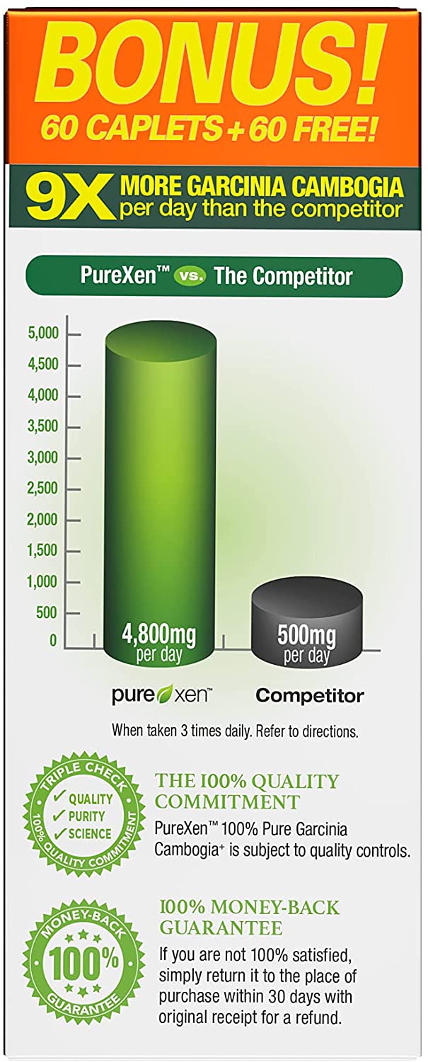 Purely Inspired Garcinia Cambogia Weight Loss Pills for Women & Men | Purely Inspired 100% Pure Garcinia Cambogia | Green Coffee Bean Extract & ACV | Weight Loss Supplement Pills | Weight Loss Products | 120 Pills الجارسينيا كامبوجيا مع حبوب القهوه الخضراء وخل التفاح لفقدان الوزن 120 حباية - Image 6