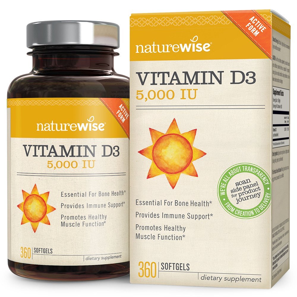 NatureWise Vitamin D3 5000 IU - for Healthy Muscle Function, Bone Health, and Immune Support - Organic Olive Oil, 360 Capsules (1 Year Supply) فيتامين د3 ، 5,000 وحدة دولية ، مع زيت الزيتون العضوى ، 360 كبسولة (تكفي لمده عام) ، لصحة وظائف العضلات والعظام والجهاز المناعى - Image 7
