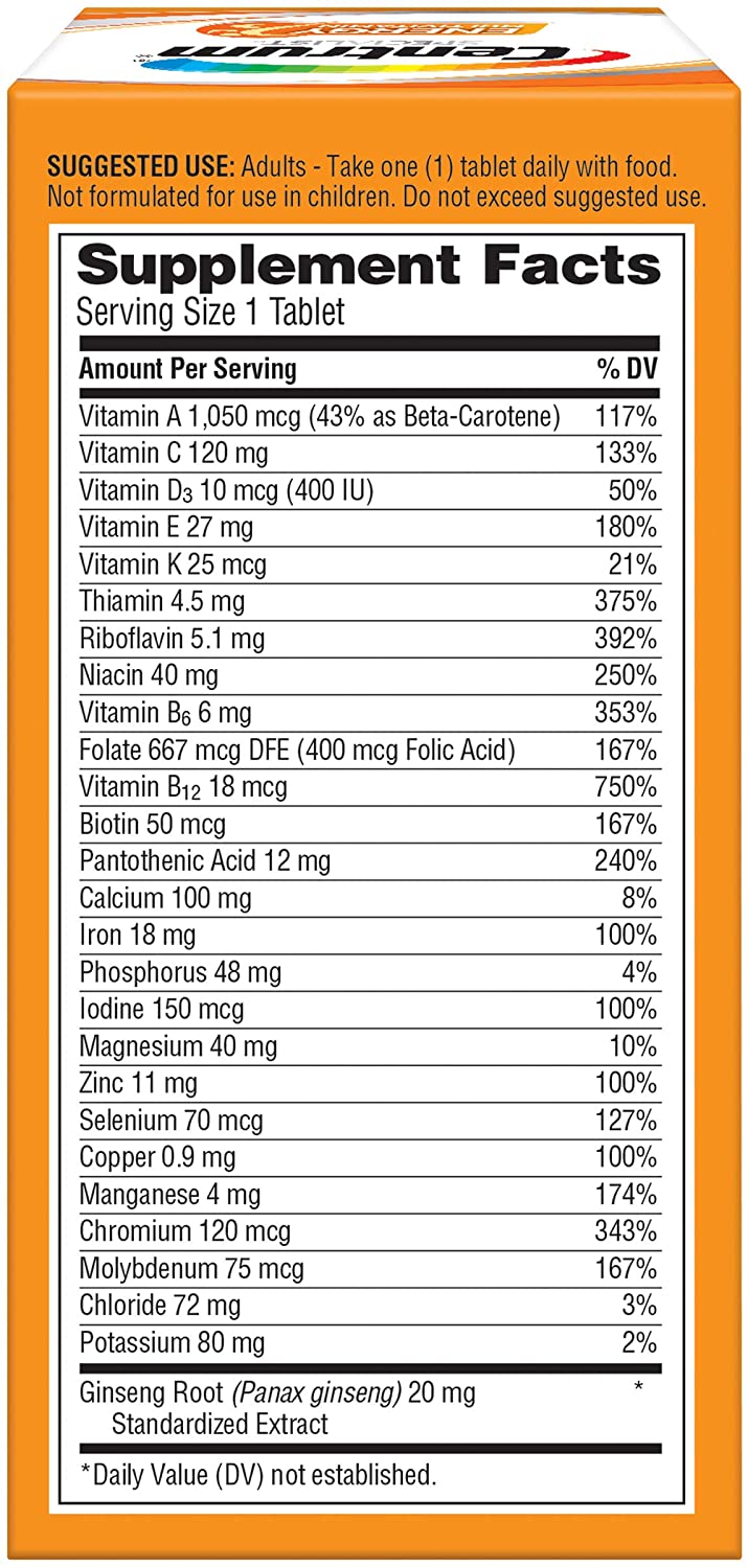 Centrum Specialist Energy Complete Multivitamin / Multimineral Supplement - 120 Tablets سنتروم ، الطاقة التخصصية الكاملة ، خليط من الفيتامينات والمعادن ، مع فيتامين ب المركب والجينسينج ، لزيادة إنتاج الطاقة ، 120 حباية - Image 2