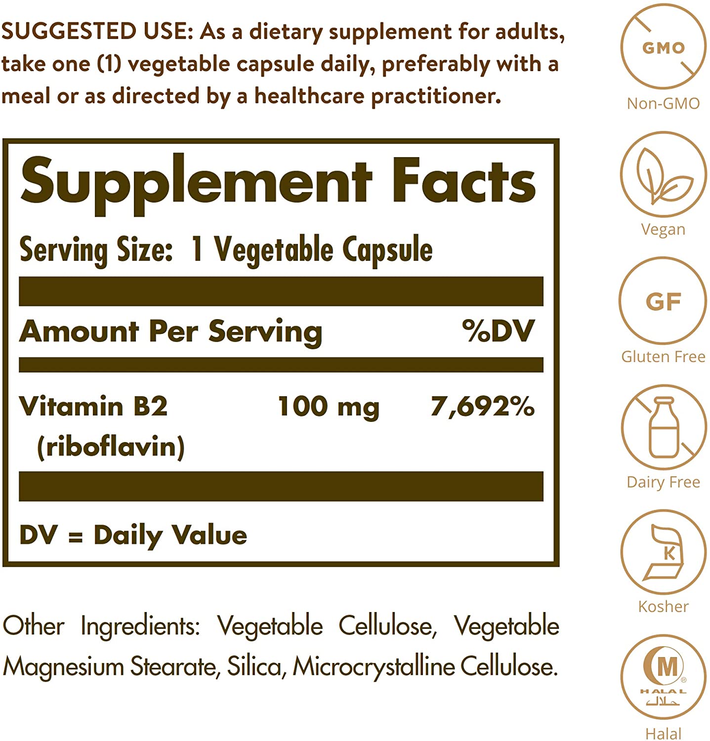 Solgar Vitamin B2 (Riboflavin) 100 mg | 100 Counts - Image 4