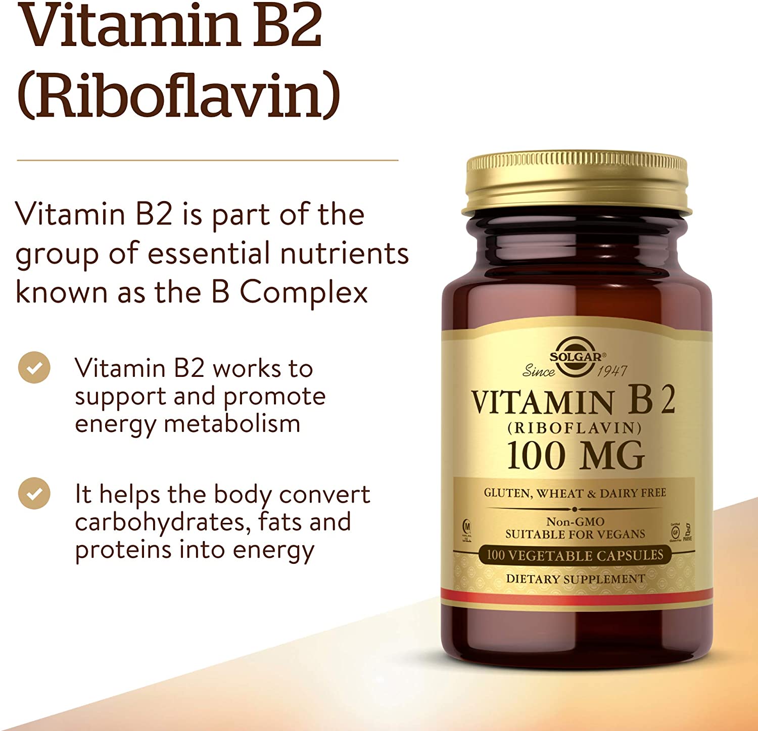 Solgar Vitamin B2 (Riboflavin) 100 mg | 100 Counts - Image 5