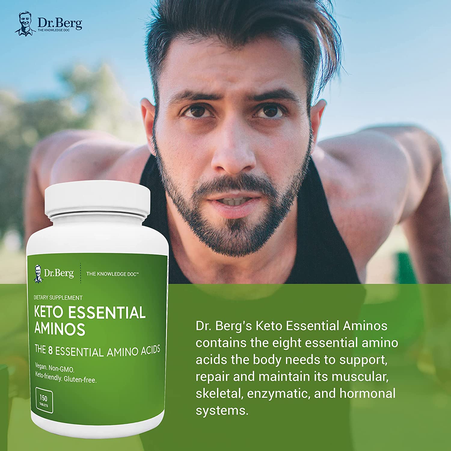 Dr berg's Keto Essential Amino acids,150 Tablets الأحماض الأمينية الأساسيه ، 8 أحماض أمينية أساسيه، 150 قرص - Image 7