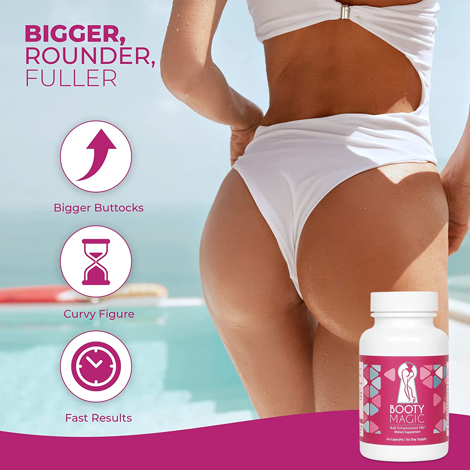 Booty Magic Ultra Butt Enhancement Pills - 2 Month Supply - Image 5