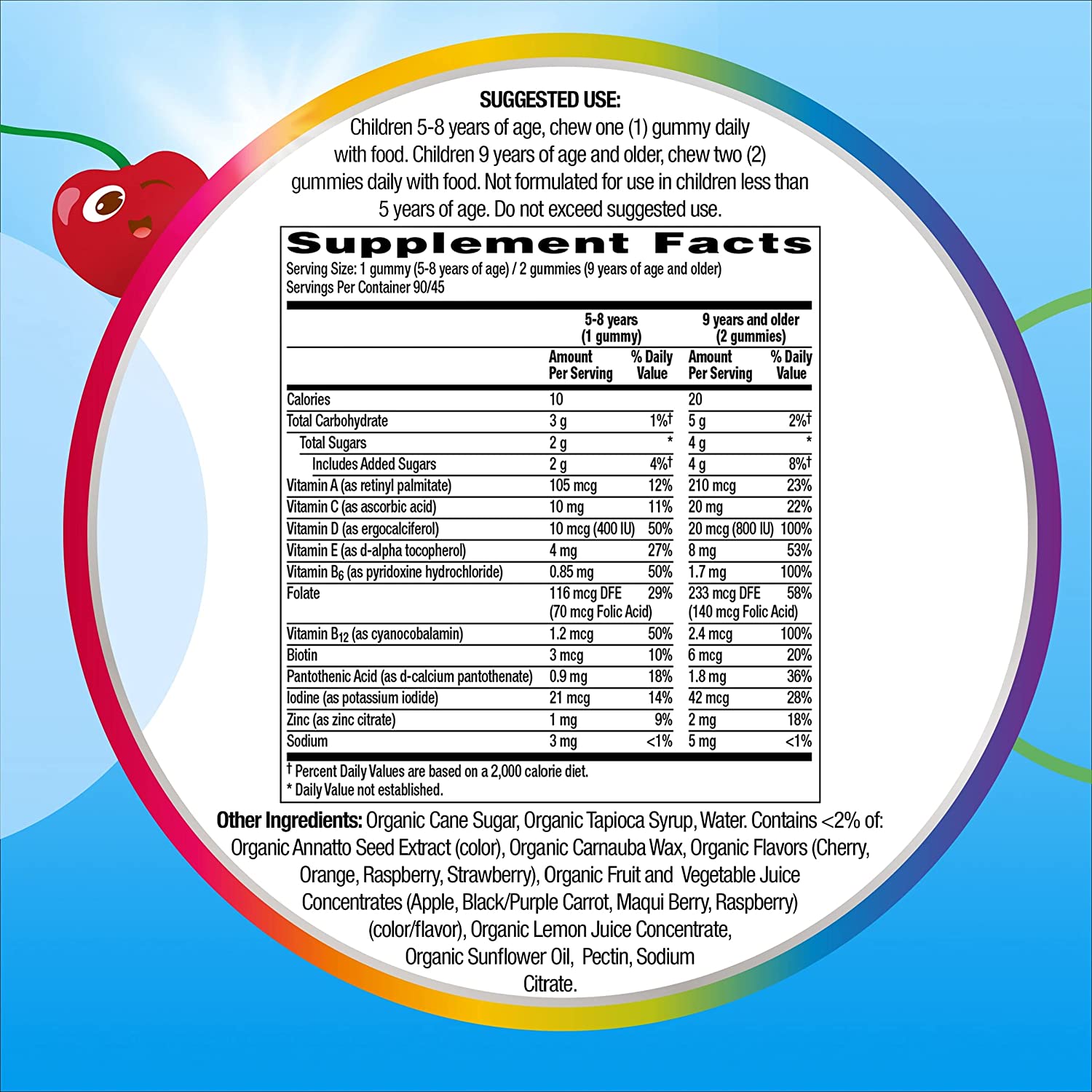 Centrum Kids' Organic Multigummies, Kids Multivitamin Gummies, Organic Multivitamin for Kids with Essential Nutrients for Immune Support, Muscle Function, and Brain Health - 90 Count - Image 7