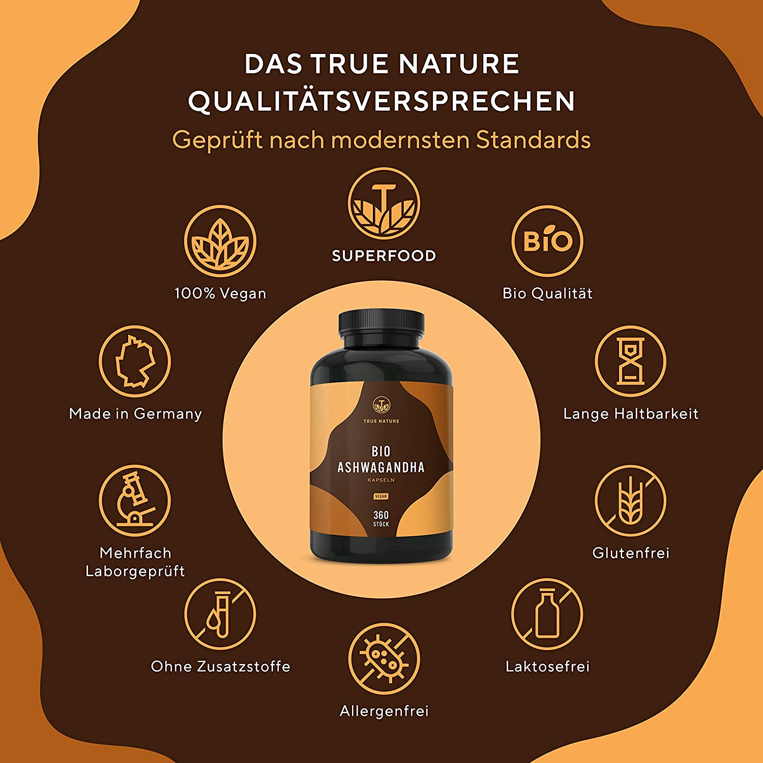 TRUE NATURE Organic Ashwagandha | 360 Capsules - Image 4