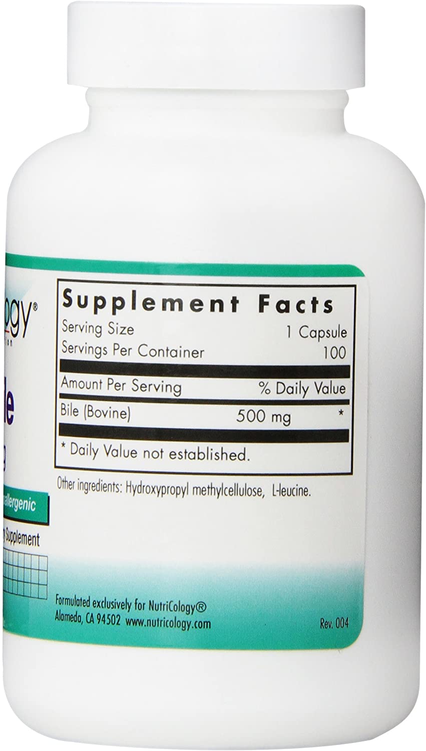 Nutricology Ox Bile | Fat Digestion & Liver Support | Hypoallergenic, 100 Capsules - Image 6