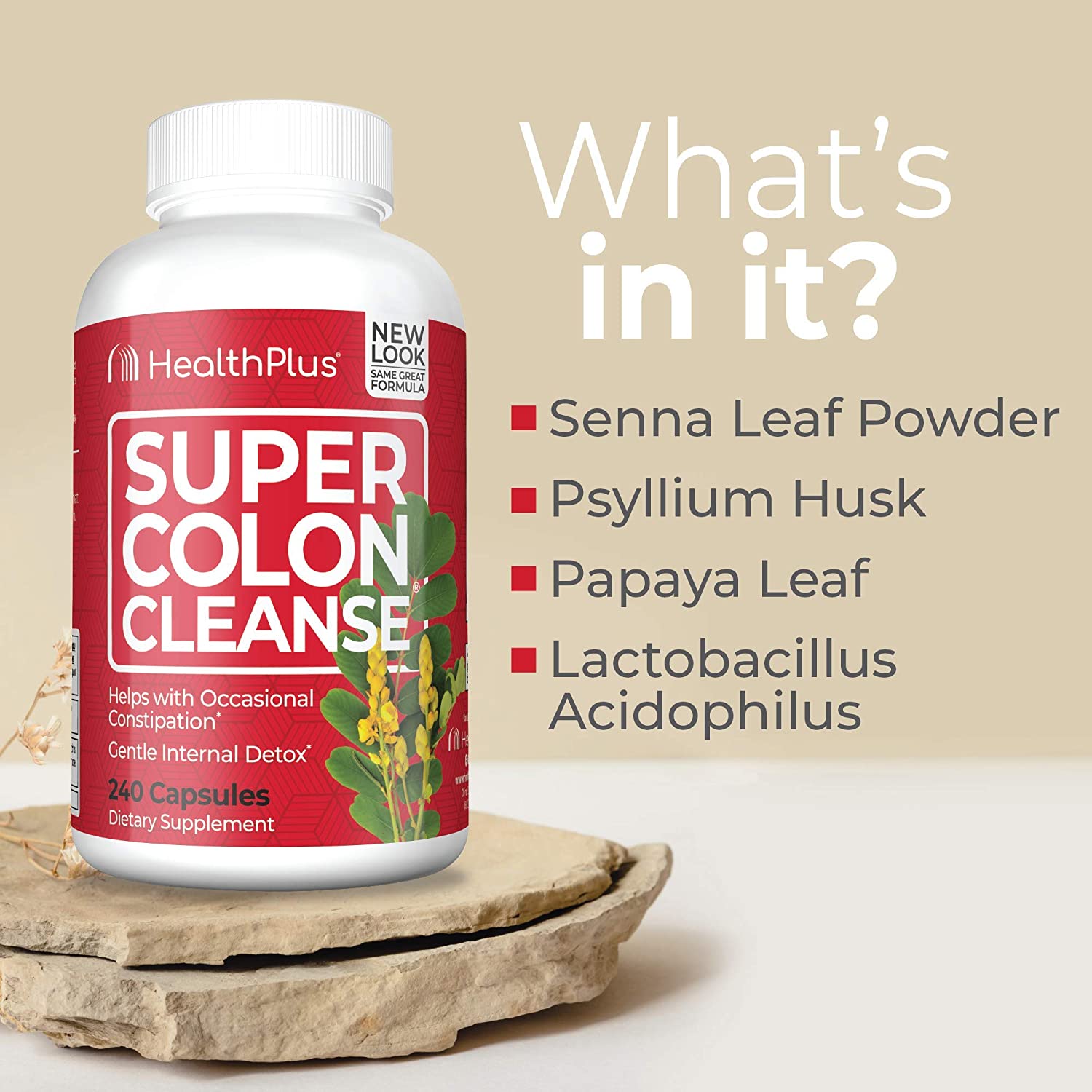 Super Colon Cleanse, 530mg, 240 Countتطهير القولون ، لتحسين صحة الجهاز الهضمى ، وزيادة مستويات الطاقة ، 240 كبسولة - Image 4