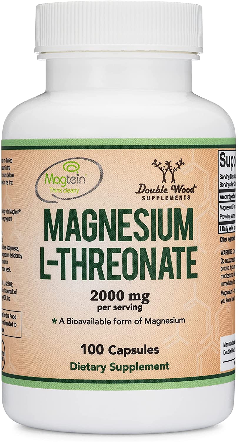 Double Wood Magnesium L-Threonate 2000 mg, 100 Capsules - Image 4