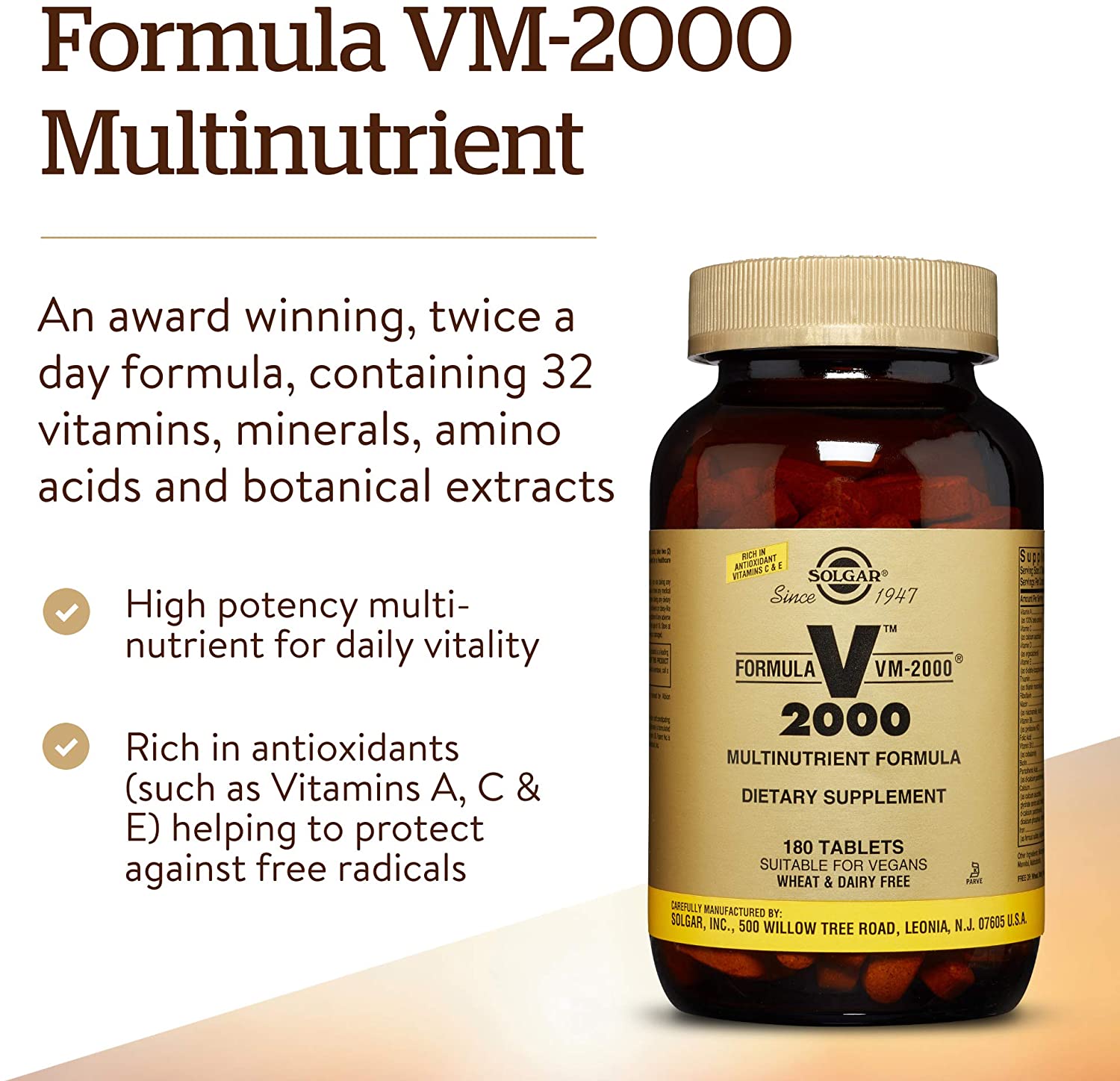Solgar Formula VM-2000 |180 Tablets - Image 5