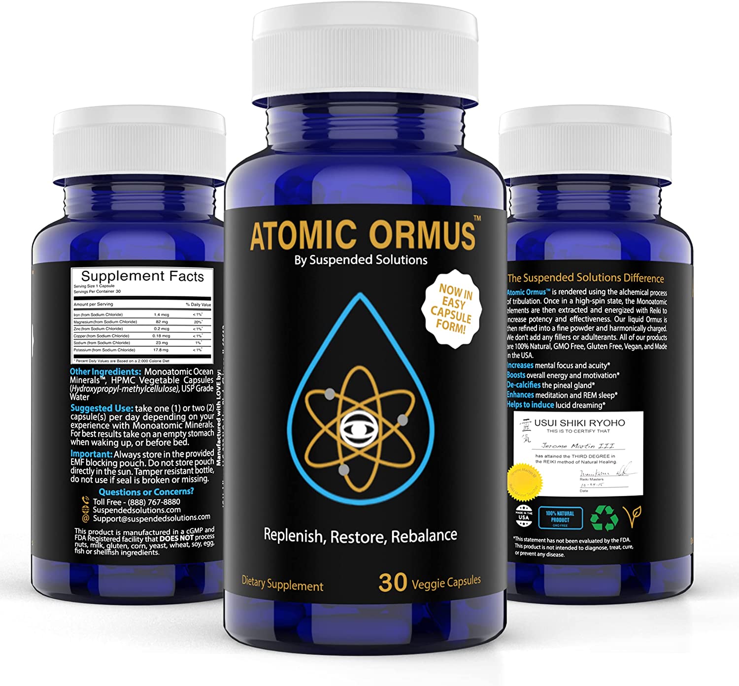 Suspended Solutions - Atomic ORMUS - Capsules - MONATOMIC Gold Capsules - 100% Pure ORMUS Powder - 100% Vegan - ormus Gold, monatomic Gold,(30 Capsules) - Image 6