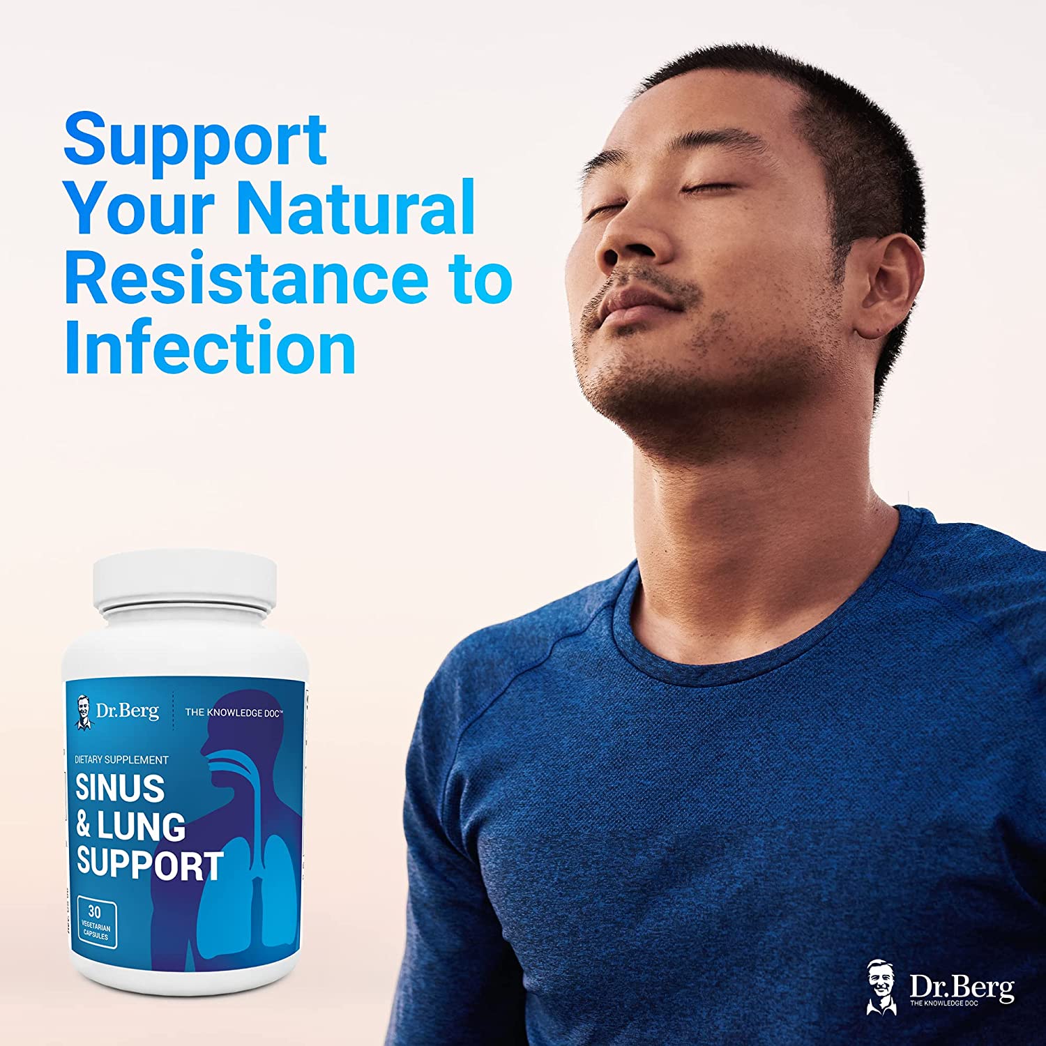 Dr. Berg's Sinus & Lung Support Supplement - Healthy Respiratory System, Sinus Relief and Lung Cleanse Formula with Lymphatic and Thymus Powders - Normal Sinus and Lung Function - 30 Capsules - Image 4