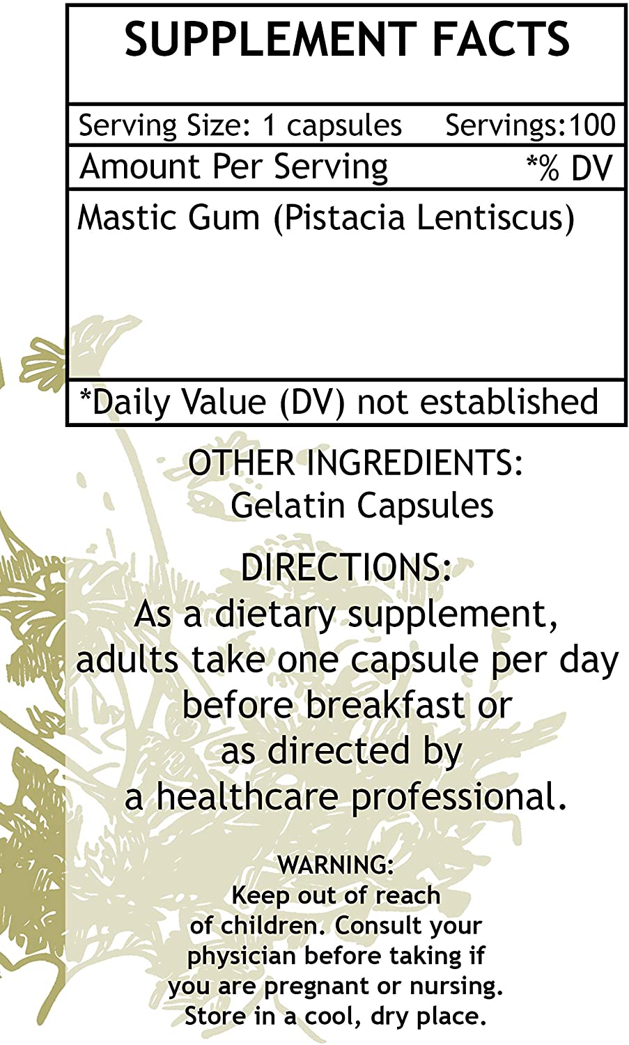 HERBAMAMA Mastic Gum 100 Capsules 750 mg | Supports Digestive System | Antioxidant | Promotes Circulatory Health | Anti-Inflammatory لبان المستكه 750 مجم _ لصحة الجهاز الهضمى ، ومضاد للأكسدة ومضاد للإلتهابات لصحة القلب والدورة الدموية ، 100 كبسولة - Image 2