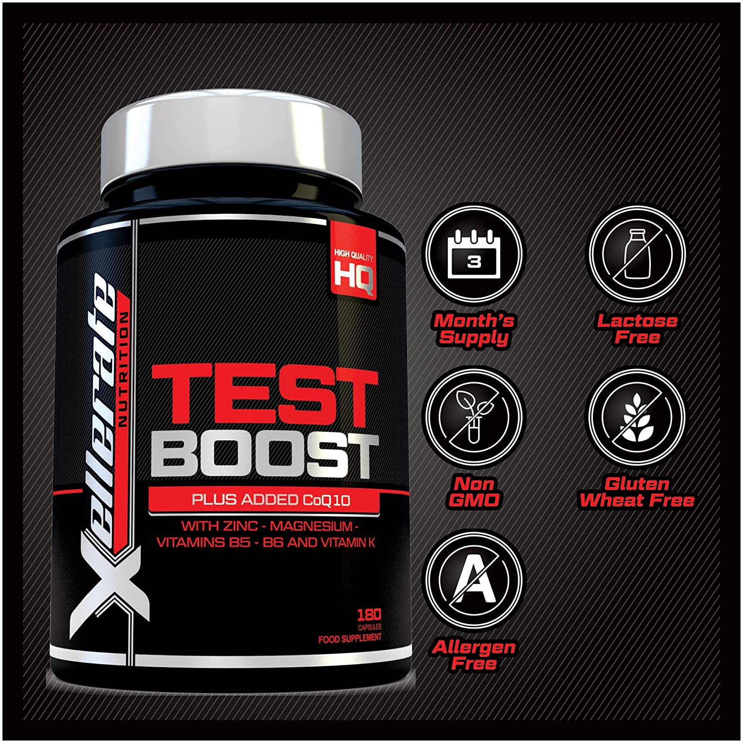 Test Boost for Men -Testosterone Support ,180 Capsulesتيست بووست لدعم وزيادة مستويات هرمون التستوستيرون عبوه 180 كبسوله - Image 2