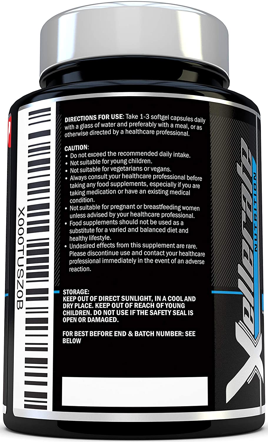 Xellerate NUTRITION Omega 3 Fish Oil 1000mg - 365 Softgels - High Strength Omega 3 Fish Oil Supplement Promoting Healthy Heart, Joints and Skin - Triple Strength EPA & DHA - Made in the UK أوميجا3 من زيت السمك 1000 مجم لصحة القلب والمخ والمفاصل والجلد 365 سوفت جيل - Image 2
