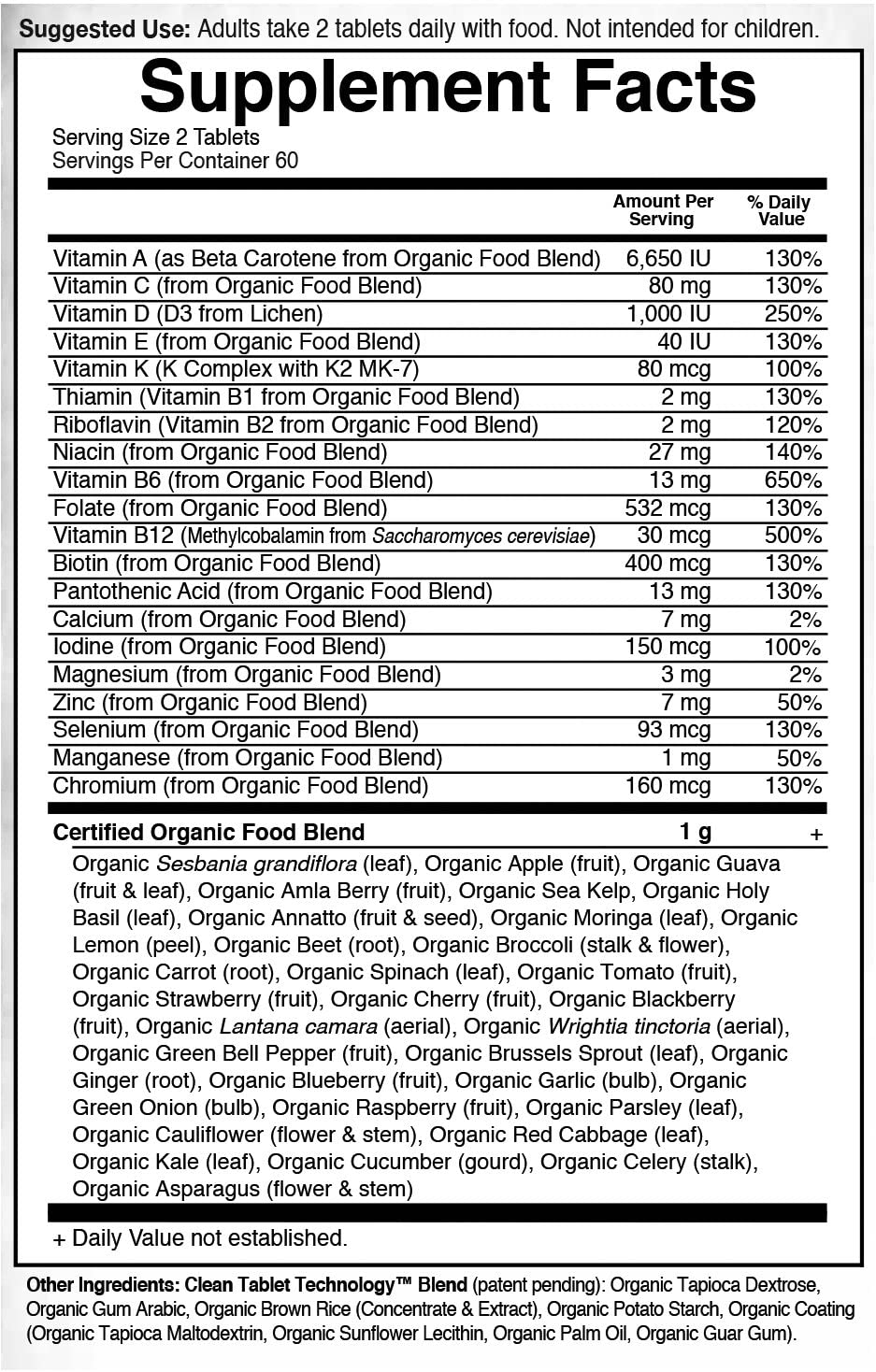 Garden of Life Organic Multivitamin for Men | 120 Vegan Tabs - Image 4