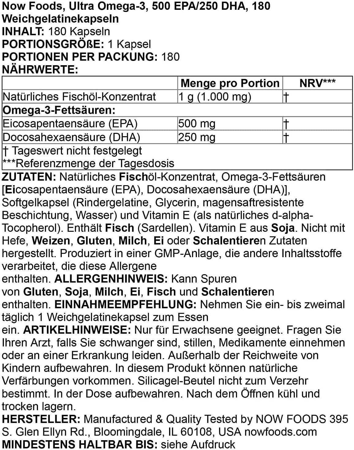 NOW Foods Supplements, Ultra Omega-3 |180 Softgels - Image 4