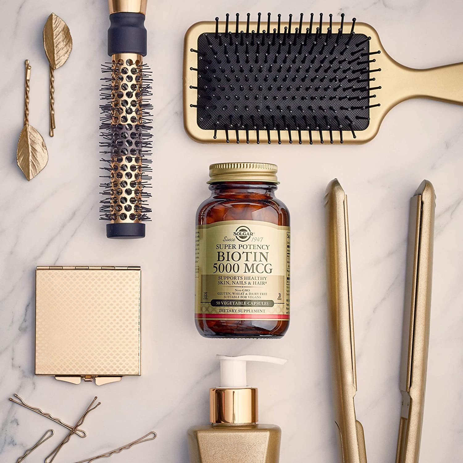 Solgar Biotin 5000 mcg, Promote Healthy Skin, Nails &Hair - Supports Energy Production,180 Capsules <br/> سولجار بيوتين طبيعى تركيز 5000 مجم،لصحة الشعر والبشرة والأظافر،180 كبسولة - Image 4