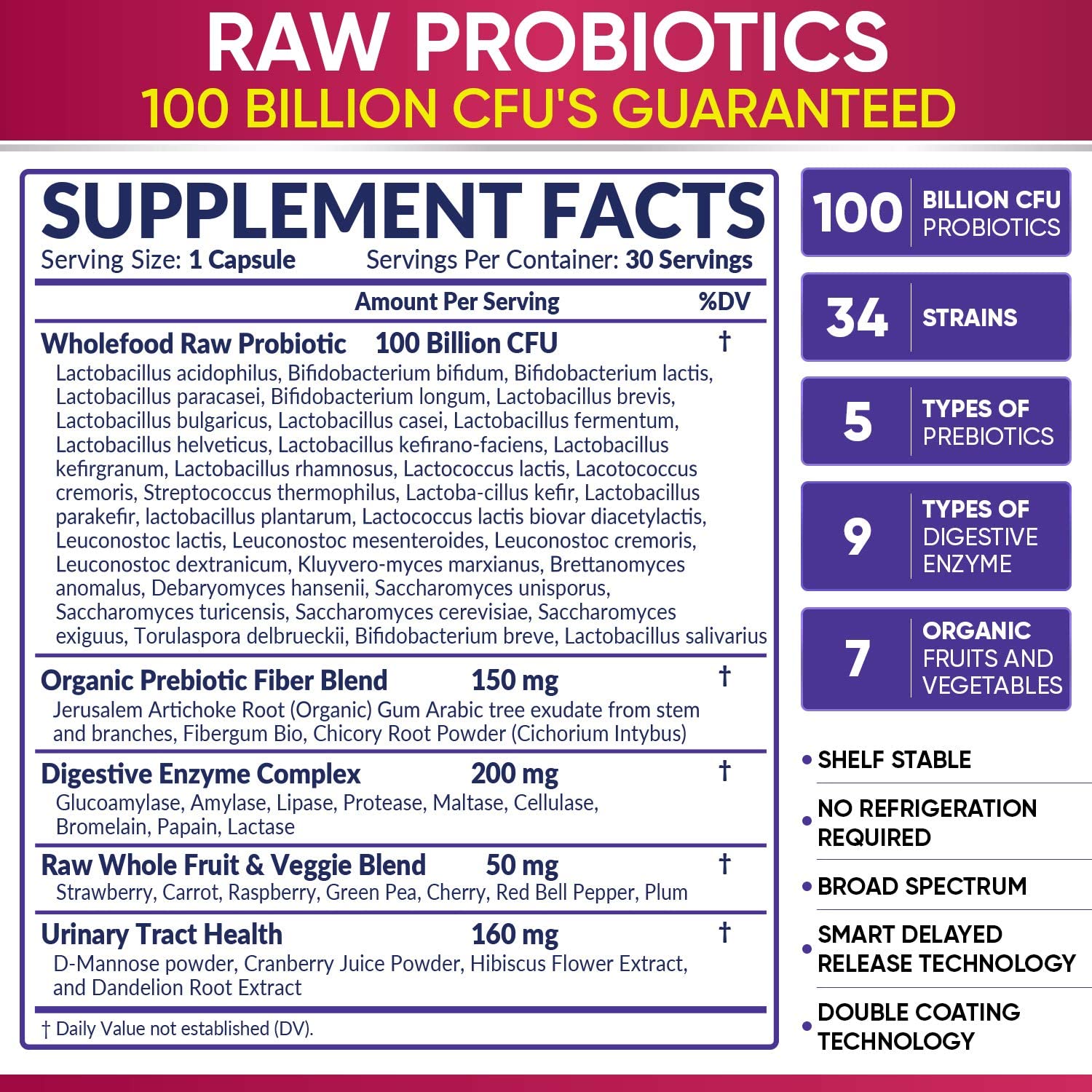 Wholesome Wellness Dr. Formulated Raw Organic Probiotics for Women – 100 Billion CFU – 30 Capsules - Image 6