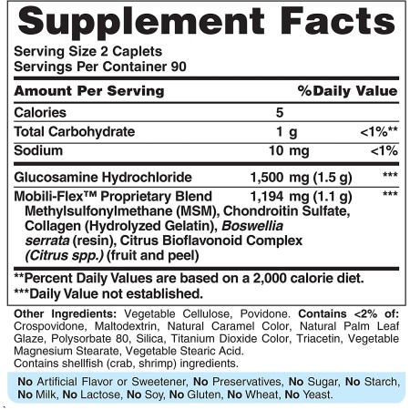 Puritan's Pride Triple Strength Glucosamine, Chondroitin and Msm Joint Soother, 180 Count