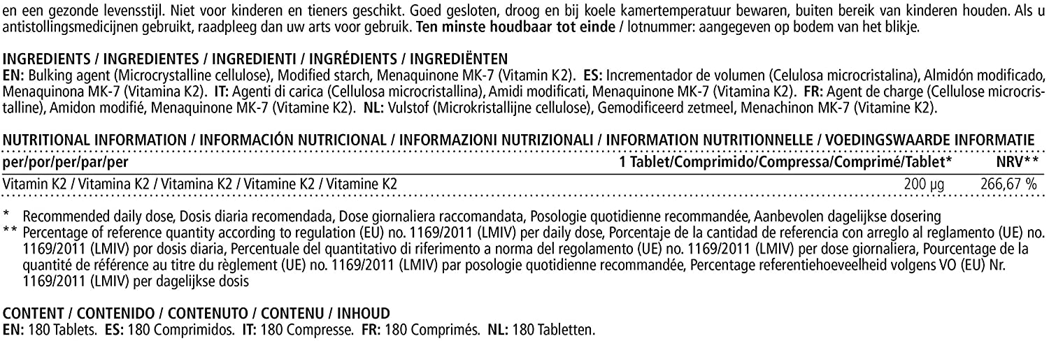 ingredients of Vitamaze amazing life Vitamin K2
