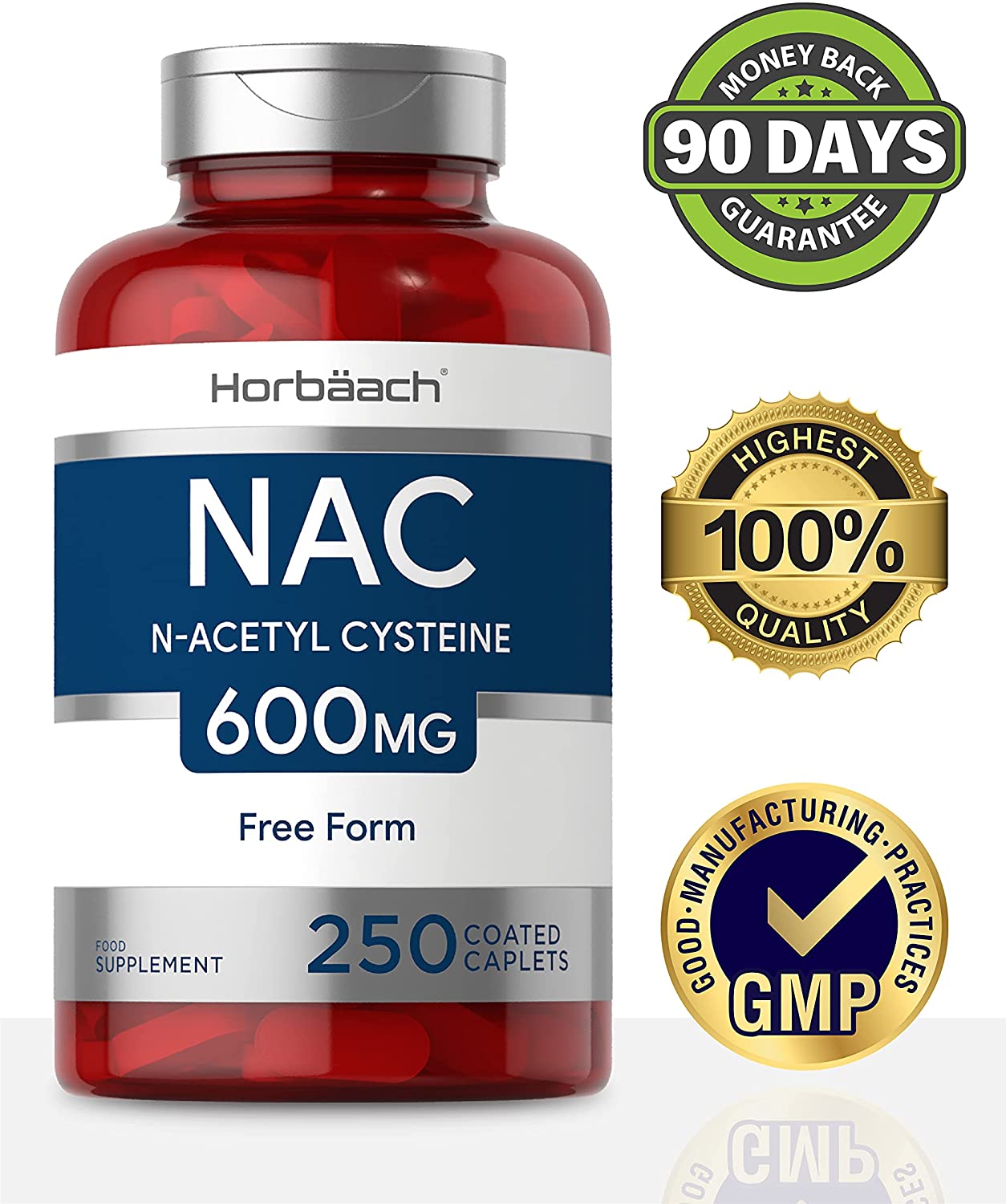NAC N-Acetyl-Cysteine 600mg | 250 Tablets | 8+ Months Supply | Free Form Formula, Gluten Free Supplement - Image 4