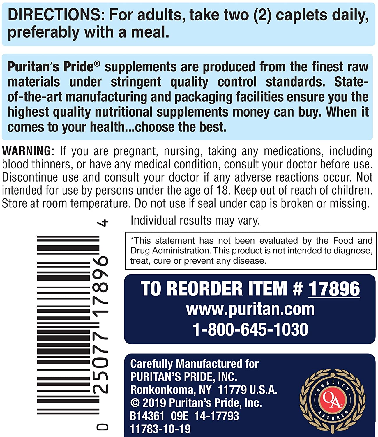 Puritan's Pride Triple Strength Glucosamine, Chondroitin and Msm Joint Soother, 180 Count - Image 4