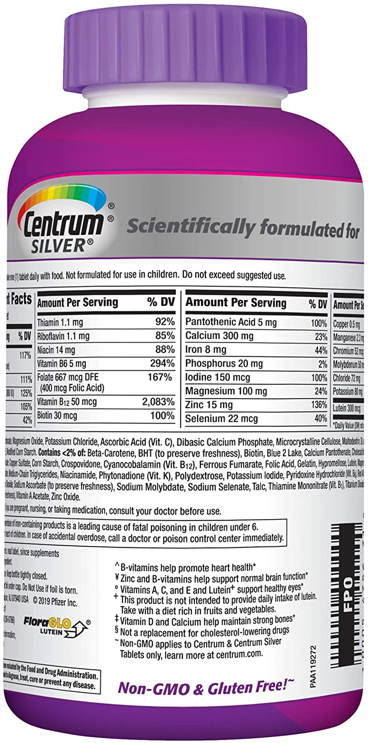 Centrum Silver Multivitamin for Women 50 Plus, Multivitamin/Multimineral Supplement with Vitamin D3 - 200 Tablets - Image 5