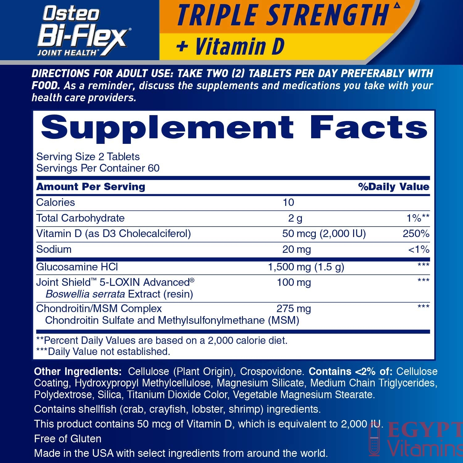 Osteo Bi-Flex Triple Strength Glucosamine Chondroitin with Vitamin D3, for Immune and Bone Health, 120 Count اوستيو بى_ فليكس (ثلاث أضعاف القوة) جلوكوزامين و كوندروتين مع فيتامين د3 ، لصحة المفاصل والعظام ولصحة الجهاز المناعى ، 120 حباية - Image 4