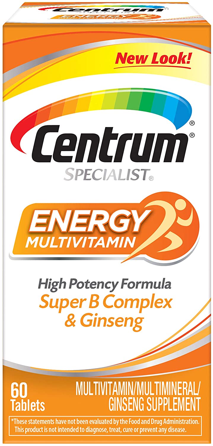 Centrum Specialist Energy Complete Multivitamin / Multimineral Supplement - 60 Tablets سنتروم الطاقة المتخصصة ، فيتامينات و معادن متعددة لزيادة إنتاج الطاقة ، 60 حبايه - Image 3