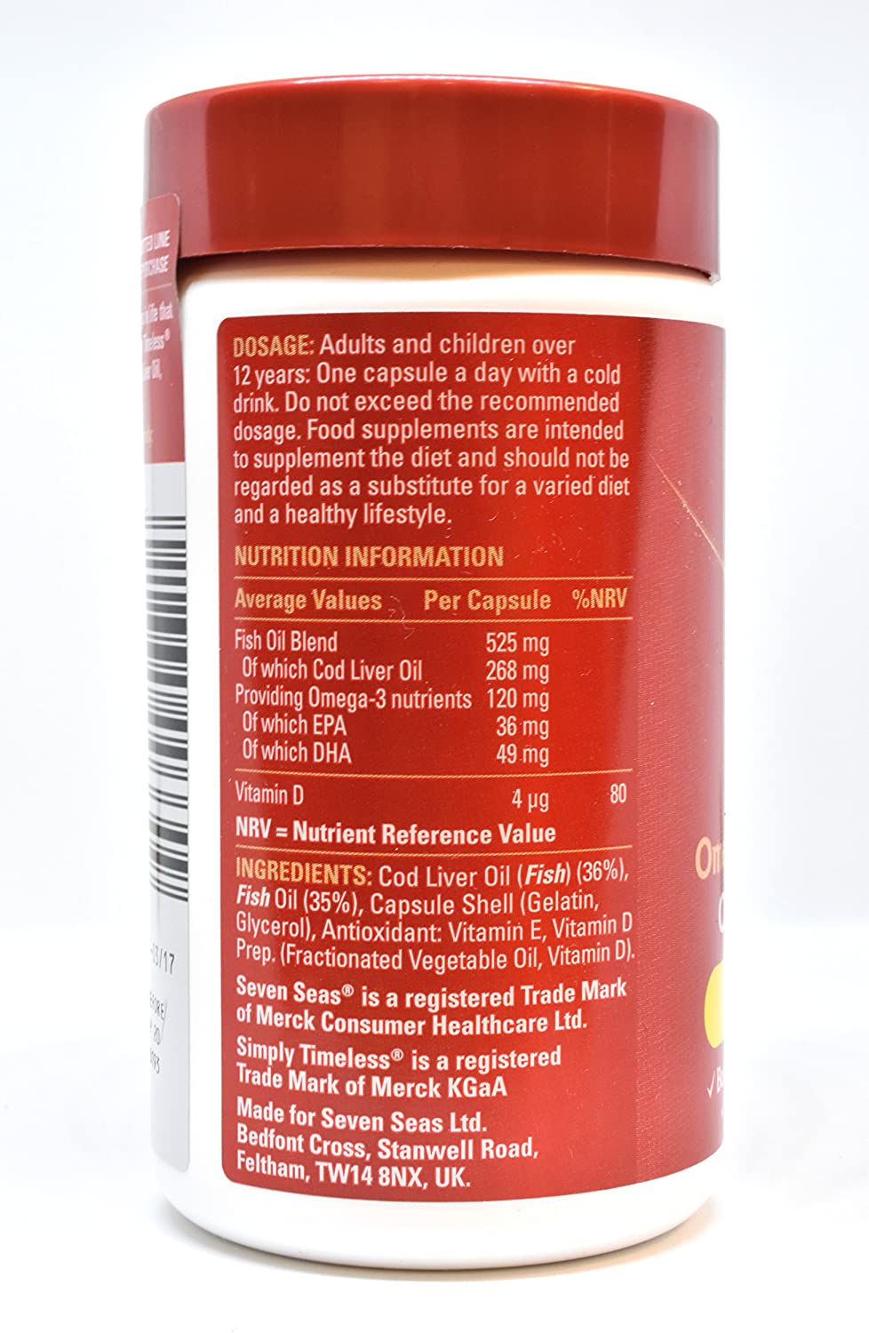 Seven Seas Pure Cod Liver Oil 120 Capsules | Omega-3 & Vitamins A, D - Image 3