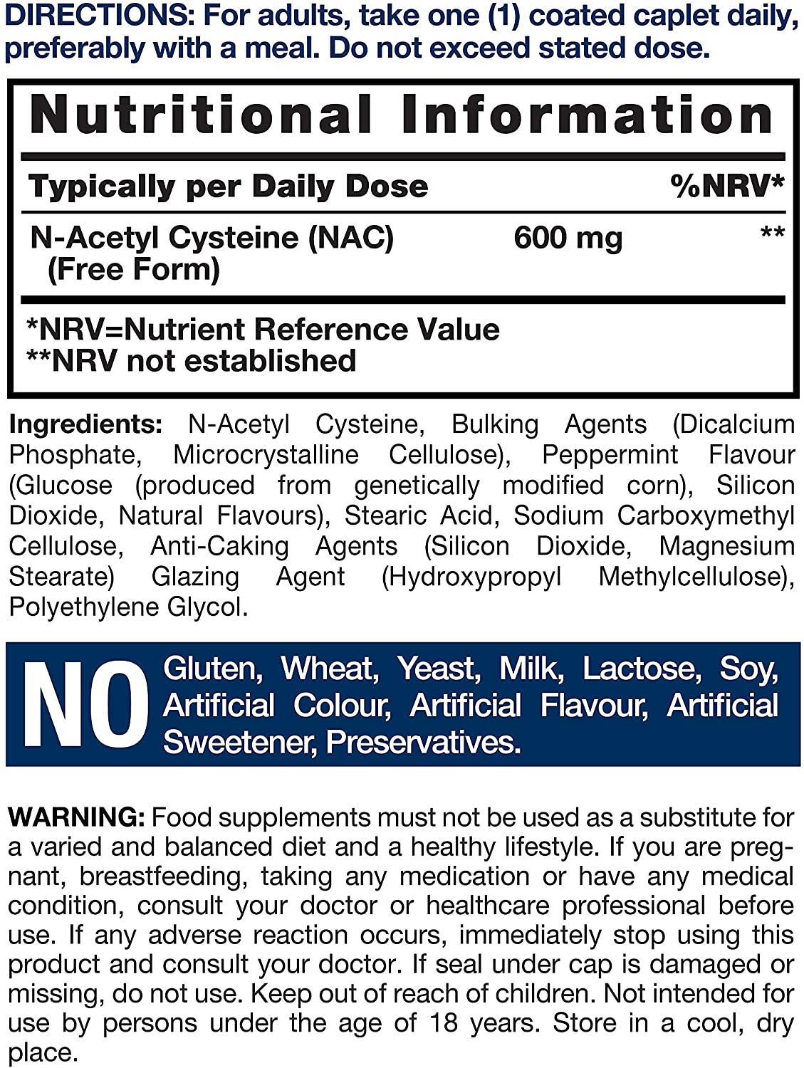 NAC N-Acetyl-Cysteine 600mg | 250 Tablets | 8+ Months Supply | Free Form Formula, Gluten Free Supplement - Image 6