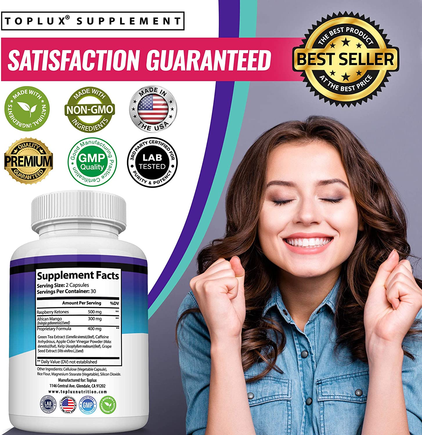 Keto Burn Pills Ketosis Weight Loss - 1200 Mg Ultra Advanced Natural Ketogenic Fat Burner Using Ketone Diet Boost Energy Focus & Metabolism Appetite Suppressant Men Women 60 Capsules Toplux Supplement - Image 2