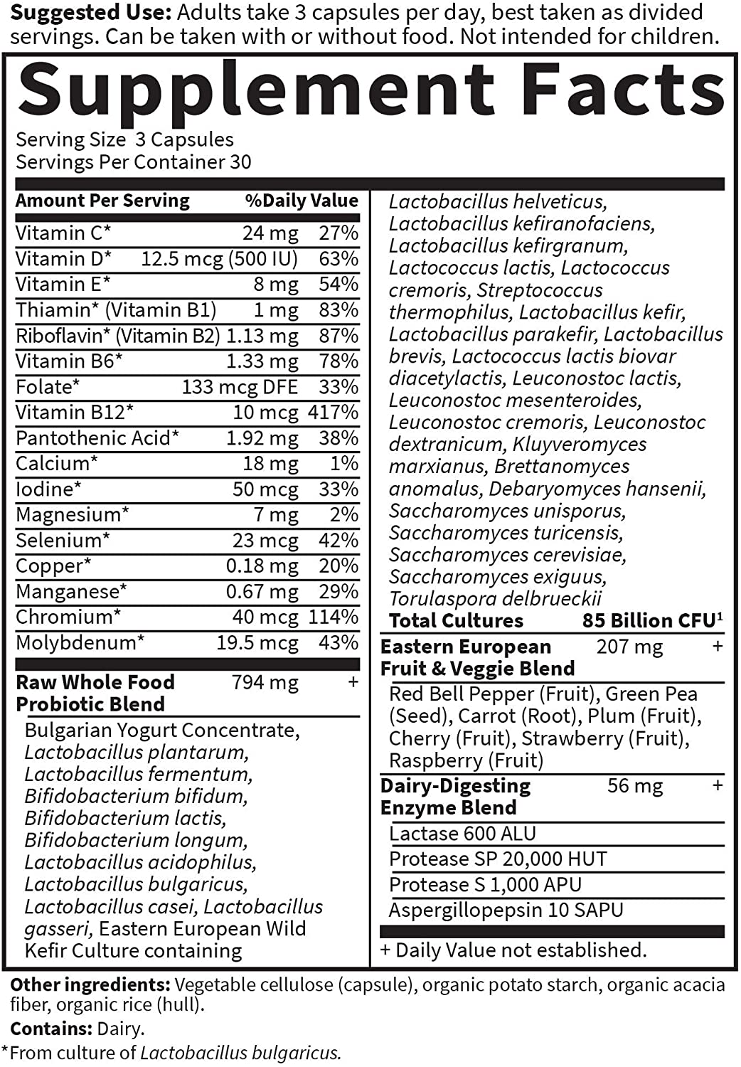 Garden of Life Raw Probiotics for Men - Acidophilus and Bifidobacteria Probiotic-Created Vitamins, Minerals, Enzymes and Prebiotics - Gluten and Soy-Free, Non-GMO - 90 Vegetarian Capsules جاردن أوف لايف بروبيوتيك الخام للرجال 85 وحدة دولية ، 90 كبسولة نباتية - Image 8